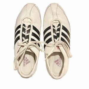 Adidas Women’s Sneakers - Size 7 - White & Black Classic Stripes